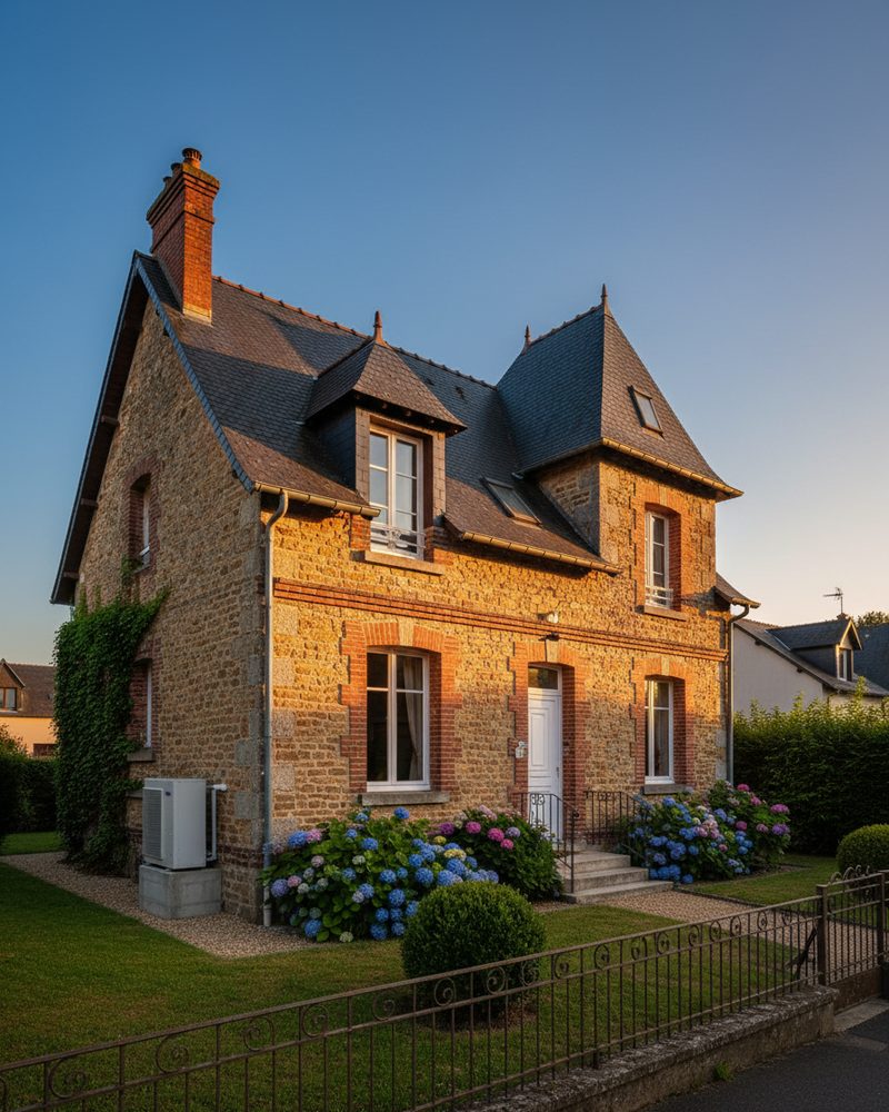 Maison meulière francilienne équipée d'une pompe à chaleur air/eau
